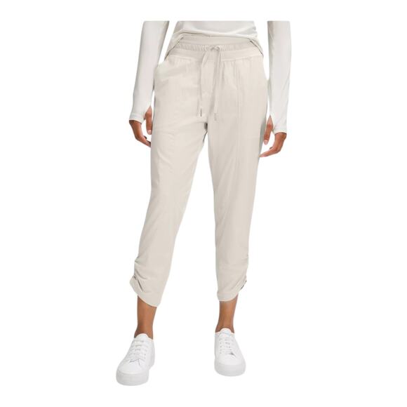 Lululemon Dance Studio Mid-Rise Lined Cropped Pants Women’s Size 6 Beige Ruched - Picture 1 of 10